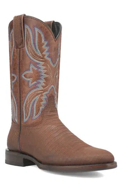 Dingo Mens Saw Buck Block Heel Cowboy Boots Extra Wide Width In Brown