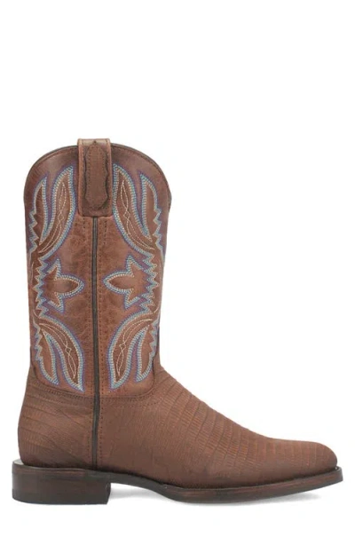Dingo Mens Saw Buck Block Heel Cowboy Boots Extra Wide Width In Brown