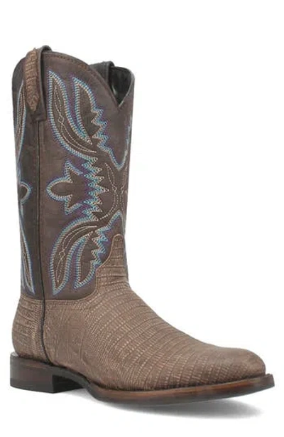 Dingo Mens Saw Buck Block Heel Cowboy Boots In Gray