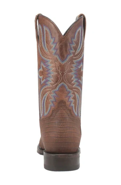 Dingo Mens Saw Buck Block Heel Cowboy Boots Extra Wide Width In Brown