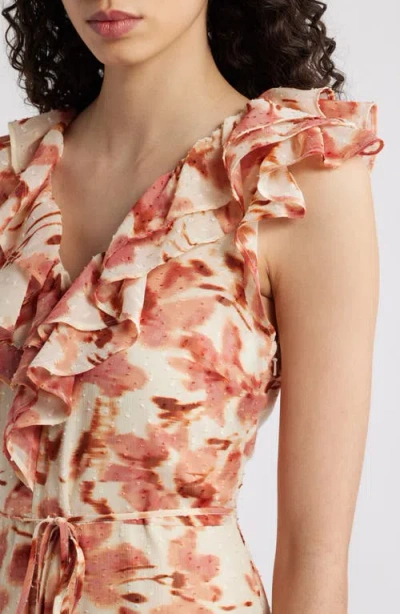 Chelsea28 Floral Print Ruffle Midi Dress In Neutral