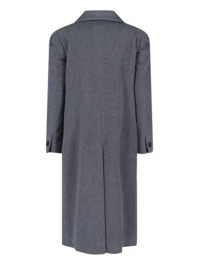 Tagliatore Tailored Grey Coat With Timeless Design In Gray