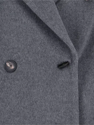 Tagliatore Tailored Grey Coat With Timeless Design In Gray