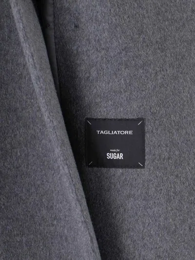 Tagliatore Tailored Grey Coat With Timeless Design In Gray