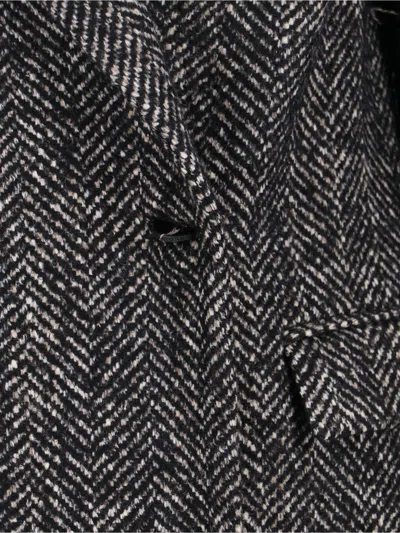 Tagliatore Tailored Black Jacket With Classic Collar And Sophisticated Silhouette In Blue