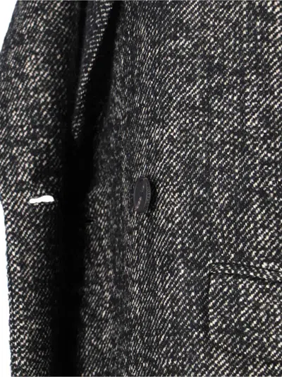 Tagliatore Tailored Black Jacket With Classic Collar And Button Closure In Gray