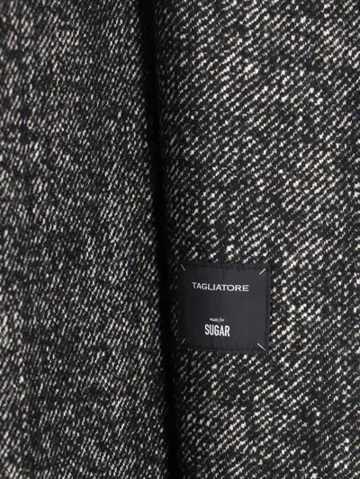 Tagliatore Tailored Black Jacket With Classic Collar And Button Closure In Gray