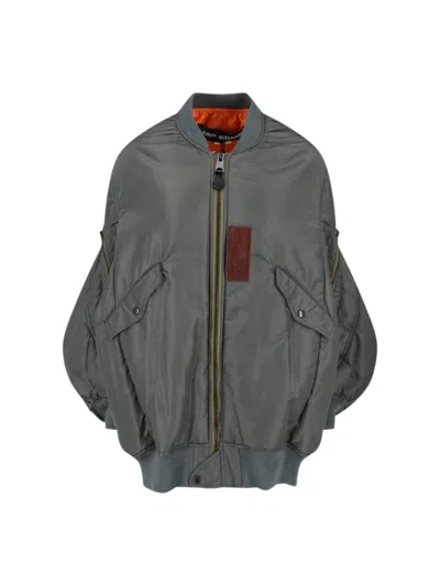 Junya Watanabe Lightweight Nylon Jacket With High Collar And Streamlined Silhouette In Gray