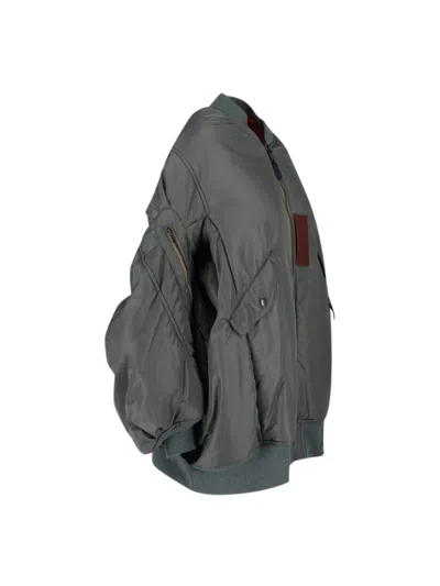Junya Watanabe Lightweight Nylon Jacket With High Collar And Streamlined Silhouette In Gray