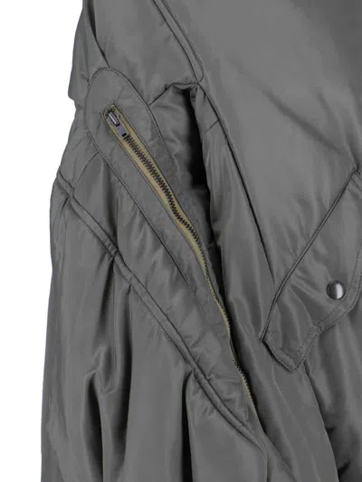 Junya Watanabe Lightweight Nylon Jacket With High Collar And Streamlined Silhouette In Gray
