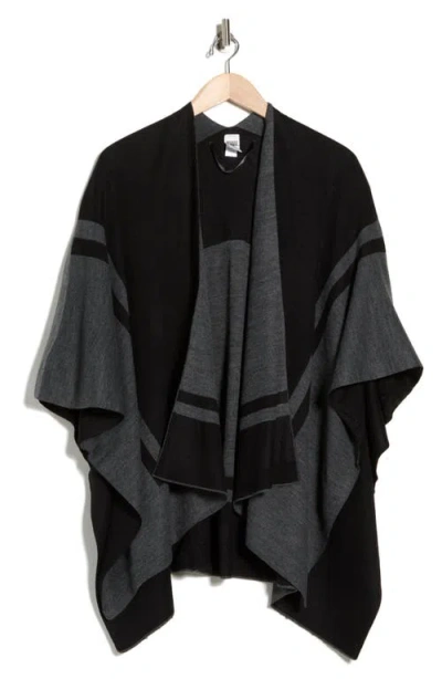 Nordstrom Rack Border Print Transitional Ruana In Black