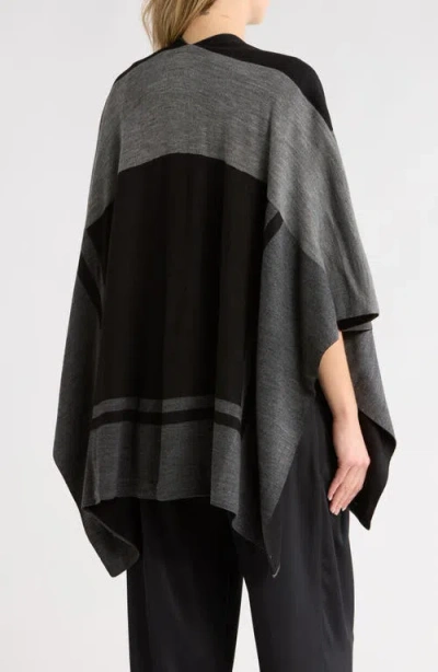 Nordstrom Rack Border Print Transitional Ruana In Black