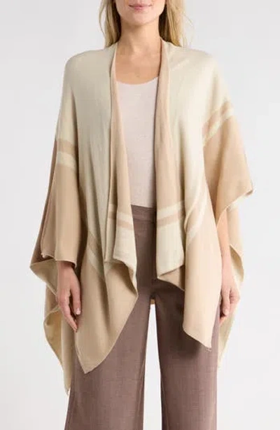 Nordstrom Rack Border Print Transitional Ruana In Brown