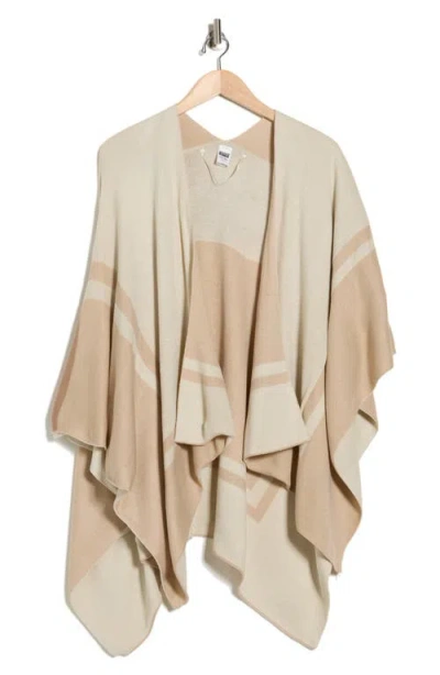 Nordstrom Rack Border Print Transitional Ruana In Brown