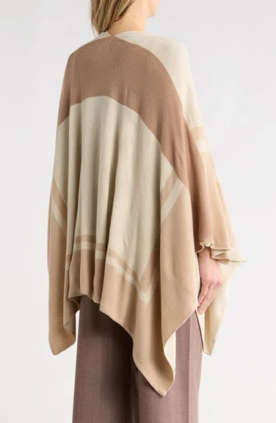 Nordstrom Rack Border Print Transitional Ruana In Brown