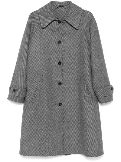 Officine Generale Officine Générale Aretha Itl Textured Stripe Wo In Gray