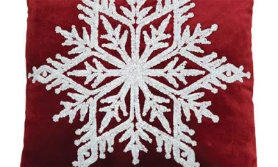 Studiochic Snow Flake Decorative Throw Pillow In Red