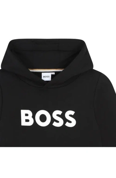 Hugo Boss Boss Kids' Logo Graphic Hoodie In Black