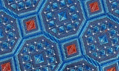 Ted Baker London Stampe Medallions Silk Blend Tie In Blue