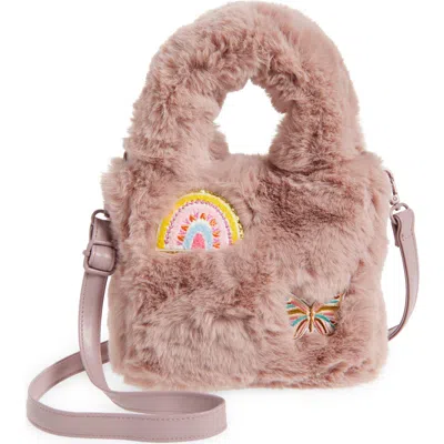 Piper & Jax Kids' Faux Fur Top Handle Bag In Pink