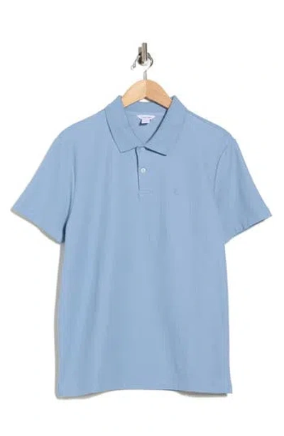 Calvin Klein Mico Waffle Polo In Blue