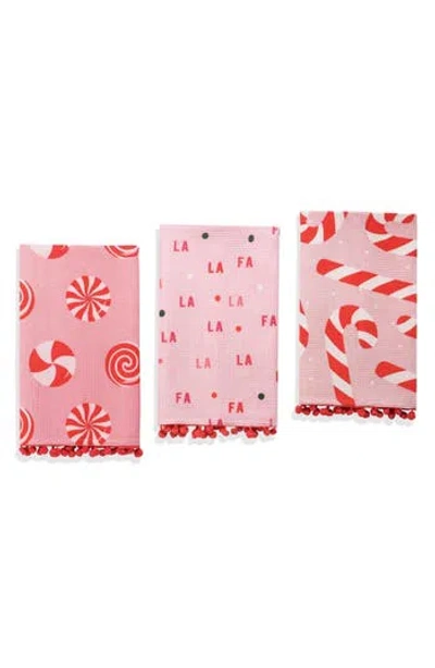 Tiramisu Fa La La Christmas Towel Set In Pink