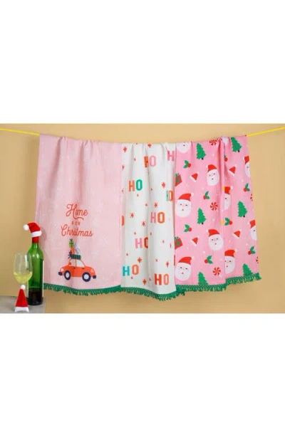 Tiramisu Home For Christmas Holiday Towel Set In Pink
