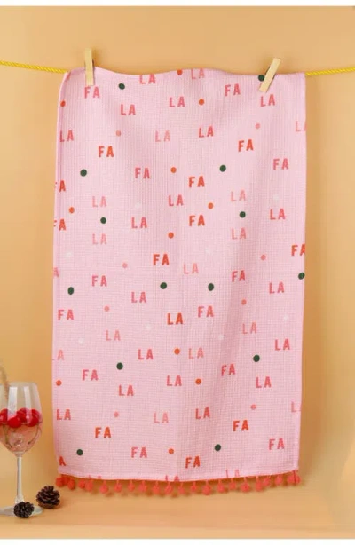 Tiramisu Fa La La Christmas Towel Set In Pink