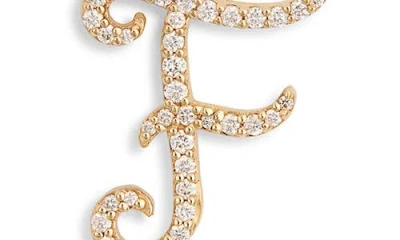Lana 14k Gold Diamond Cursive Initial Stud Earring In Gold