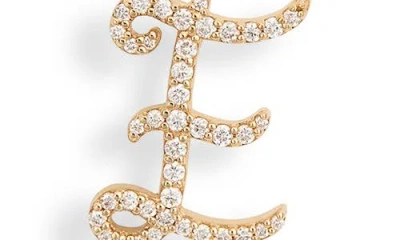 Lana 14k Gold Diamond Cursive Initial Stud Earring In Gold