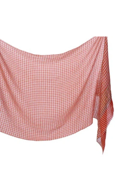 Vismaya Woven Wool Fringe Scarf In Orange