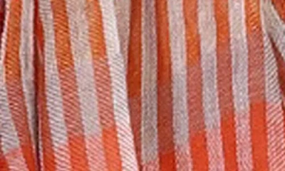 Vismaya Woven Wool Fringe Scarf In Orange