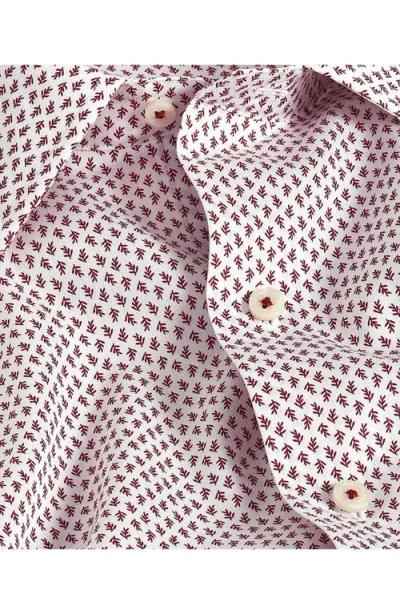 David Donahue Botanical Print Sport Shirt In Neutral