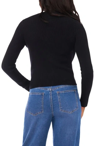 1.state Ribbed Cardigan In Black