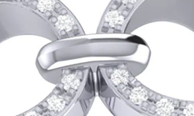 Luvmyjewelry Binoculars Infinity Sterling Silver Diamond Ring In Metallic