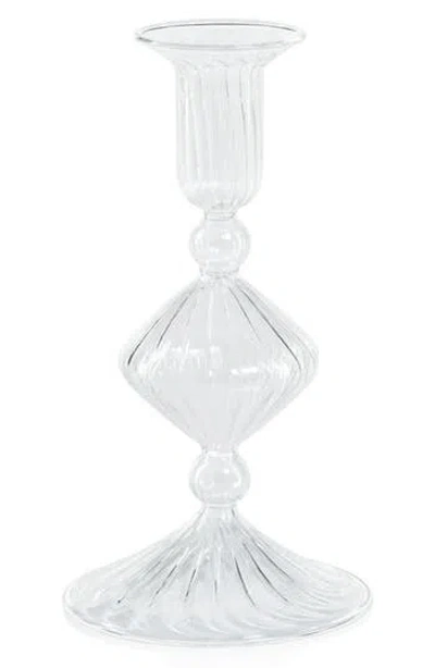 Zodax Zyrandol Set Of 2 Glass Taper Candleholders In Transparent