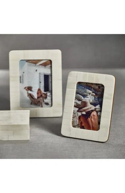 Zodax Bone Inlay Photo Frame In White