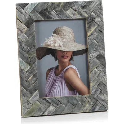 Zodax Bengkula Herringbone Braid Photo Frame In Gray