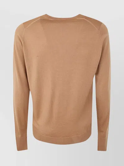 John Smedley Marcus Long Sleeves Crew Neck Pullover Clothing In Brown