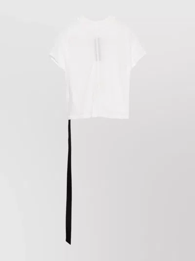 Rick Owens Drkshdw Cropped Asymmetrical Short Sleeve Top In Multi