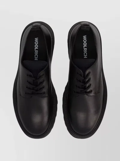 Woolrich Chunky Sole Lace-up Shoes With Pull Tab In Animal Print