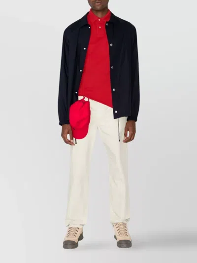 Ralph Lauren Polo Shirt With Ribbed Cuffs And Short Sleeves In Red