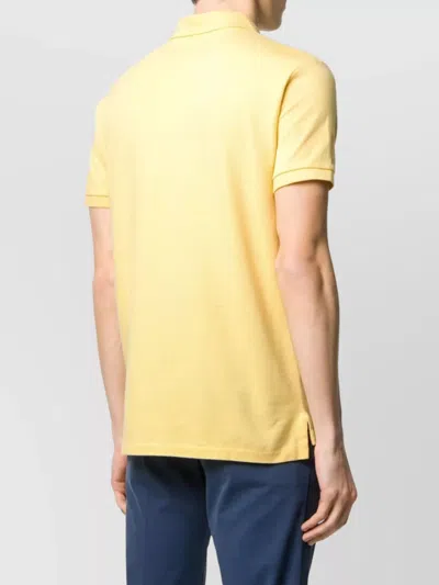 Ralph Lauren Polo Shirt With Side Slits And Short Sleeves In Yellow