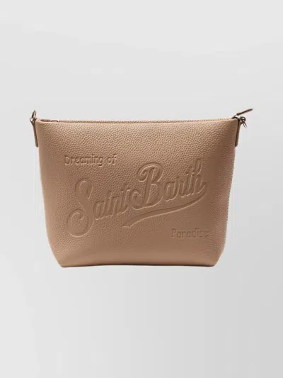 Mc2 Saint Barth Adjustable Strap Shoulder Bag Gold Tone In Brown