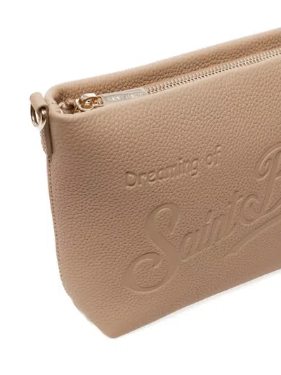 Mc2 Saint Barth Adjustable Strap Shoulder Bag Gold Tone In Brown