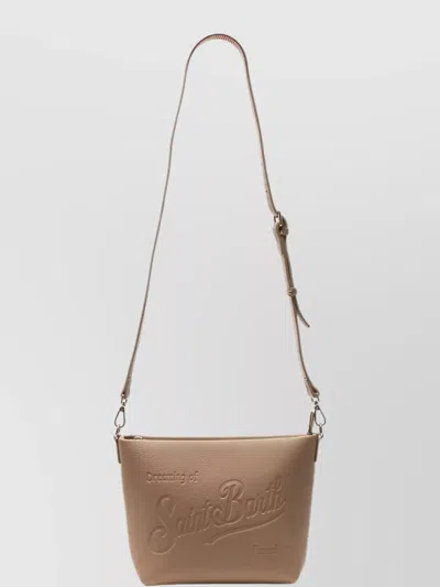 Mc2 Saint Barth Adjustable Strap Shoulder Bag Gold Tone In Brown