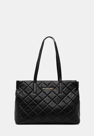Valentino Ocarina Nero Diamond Quilt Tote Bag In Black