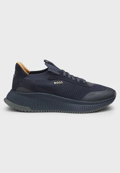 Hugo Boss Boss Sneakers Ttnm Evo_slon_knrsd In Blue