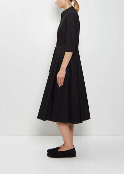 Apuntob Cotton Belted Pleated Dress In Black