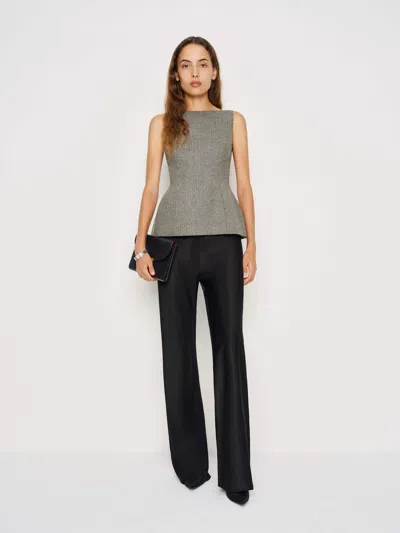 Reformation Nolyn Wool Blend Herringbone Top In Gray